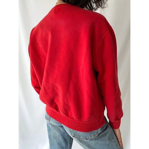 90s vintage red dog puppy chihuahua graphic boxy cozy crewneck pullover sweater - Picture 6 of 9